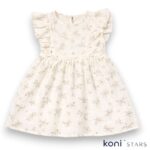 Бежова лятна рокля с цветя Barny Kids