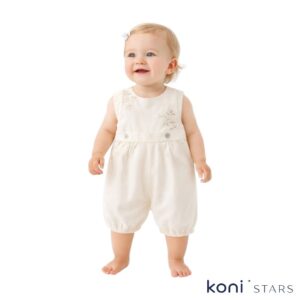 Caramell - муселин Mini lady Екрю бебешки ромпър 06