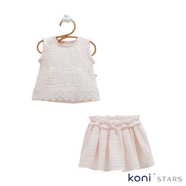Розов бебешки комплект Caramell – муселин Smile CR-TKK24 R0157-PEMBE R1